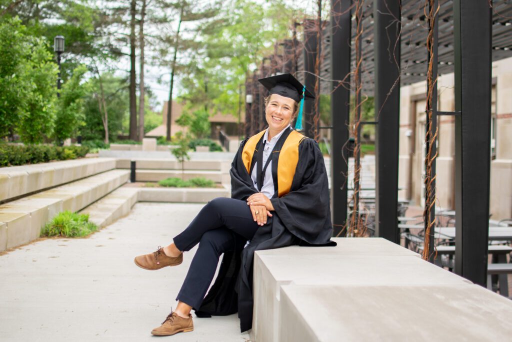 Purdue grad photo Memorial Union 