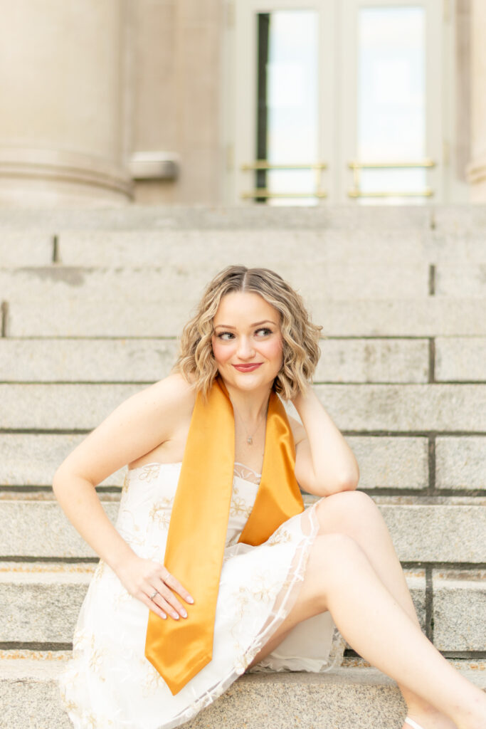 Purdue University grad photo Hovde Hall